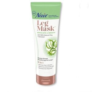 Nair Hair Remover Leg Mask Exfoliate & Smooth Natural Clay Seaweed Treatment New